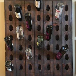 French Riddling Wine Rack: Natural Walnut, 49 Bottle Display