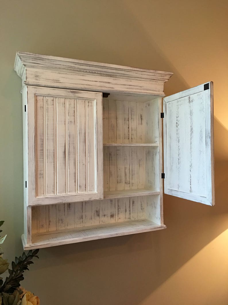 Distressed White Bathroom Kitchen Etsy