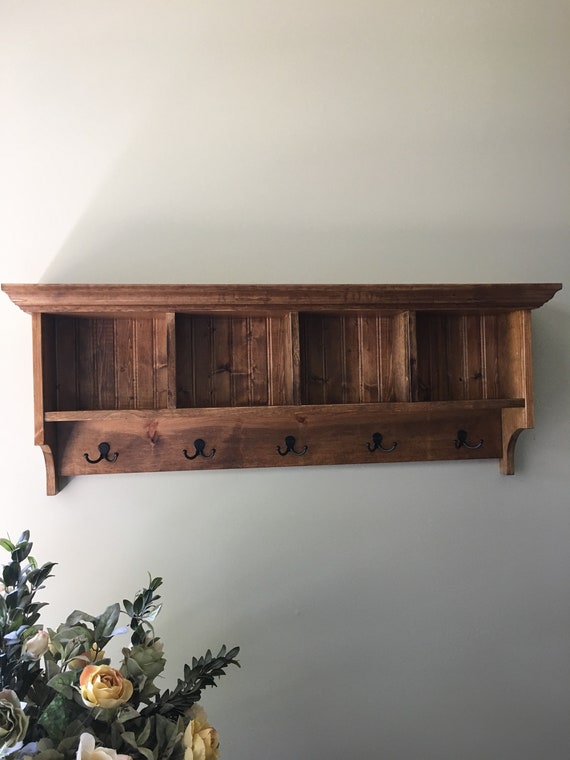 Cubby Shelf Mud Room Wood Storage Organizer