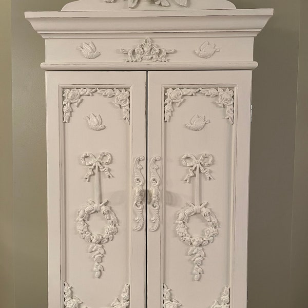 Armoire murale victorienne élégante de style vintage, armoire murale en détresse, armoire de toilette, armoire Shabby Chic, armoire de cuisine en détresse