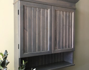 Classic Gray Wall Cabinet, Bathroom Cabinet, Kitchen Cabinet, Toliet Cabinet, Shabby Chic Cabinet, Farmhouse Wall Cabinet