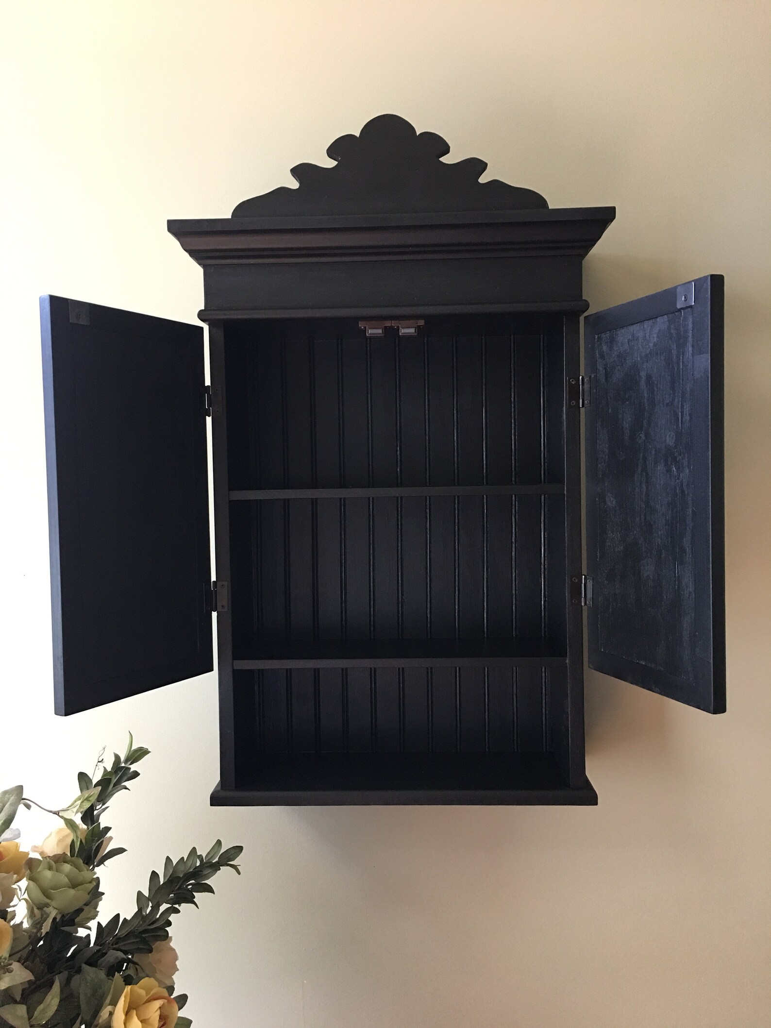 Solid Black Wall Vintage Wall Kitchen Etsy