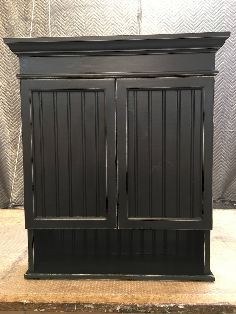 Distressed Black Wall Bathroom Kitchen Etsy