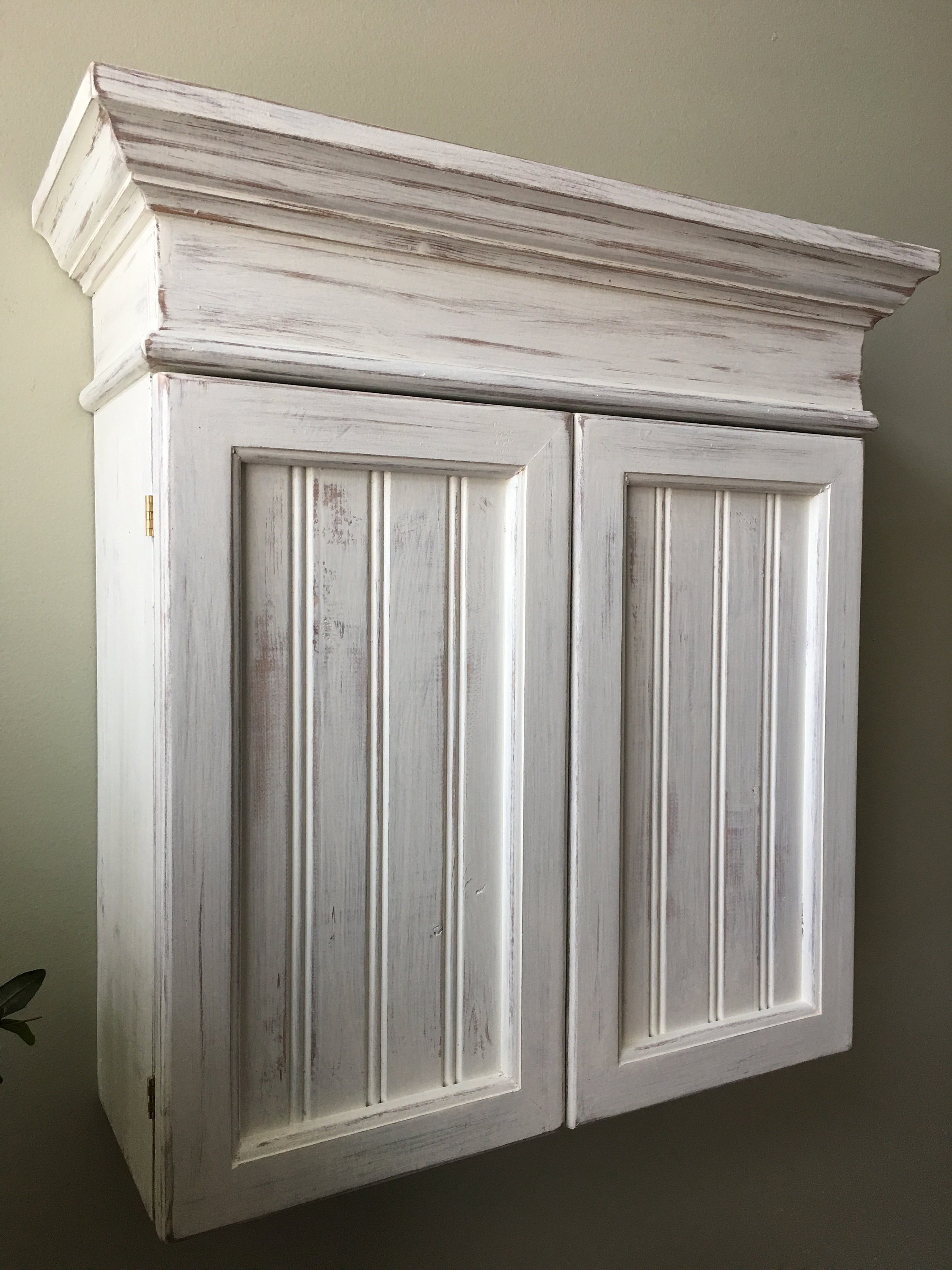 Distressed wall cabinet discount