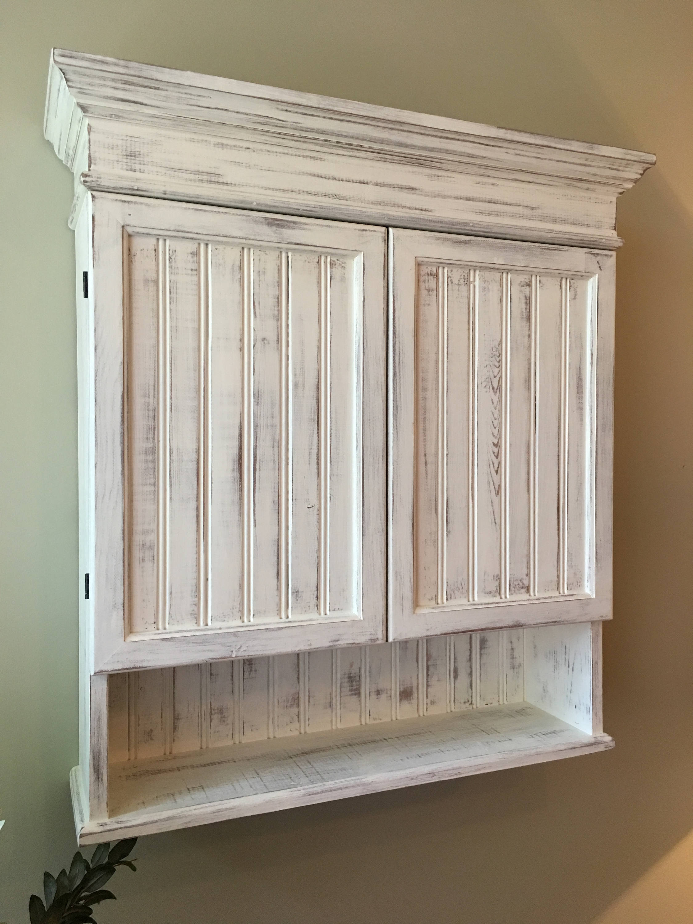 Shabby chic kitchen wall cheap cabinets