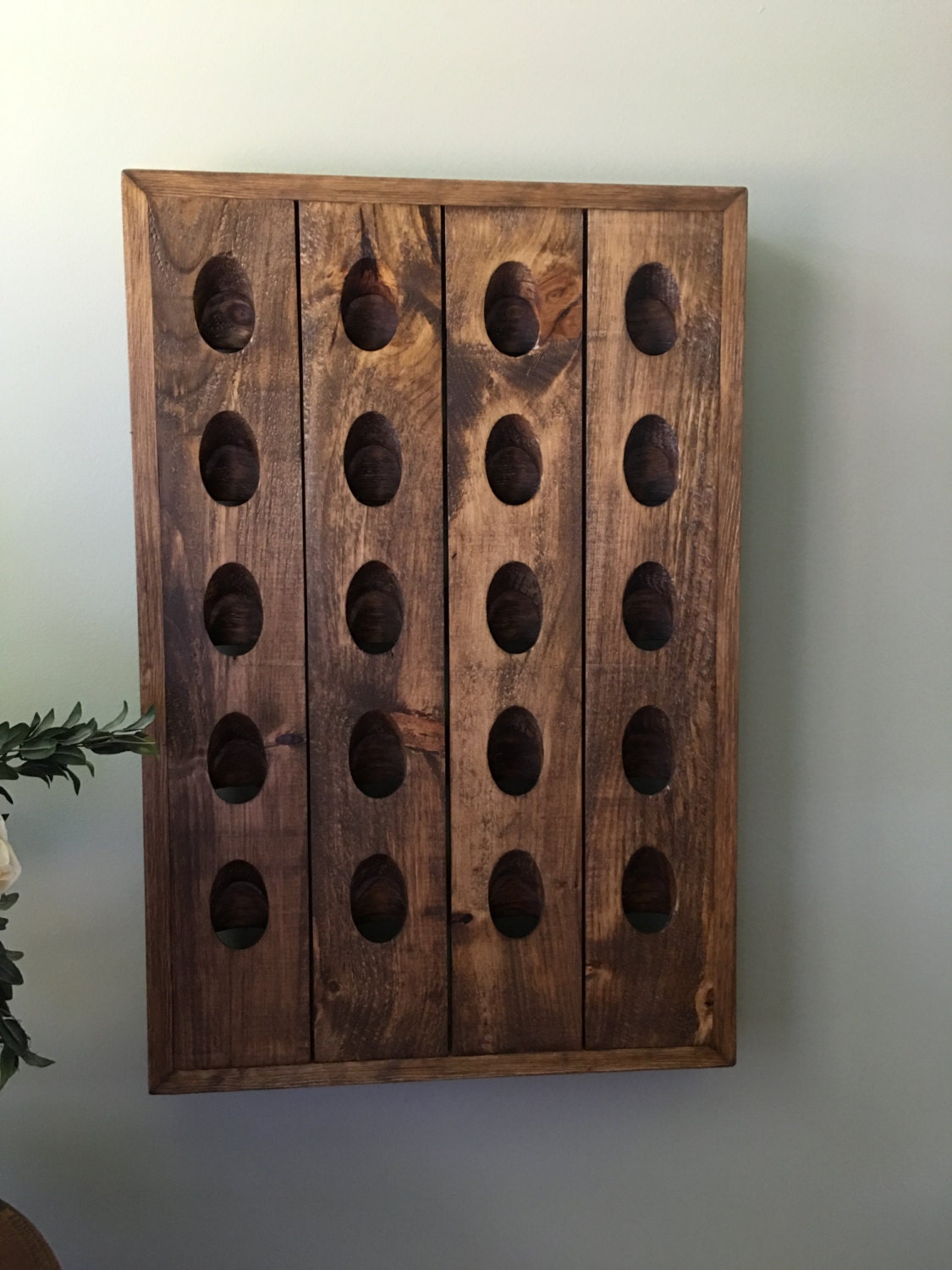 Rustic 20 Bottle Wine Riddling Rack: Special Walnut Finish - Etsy