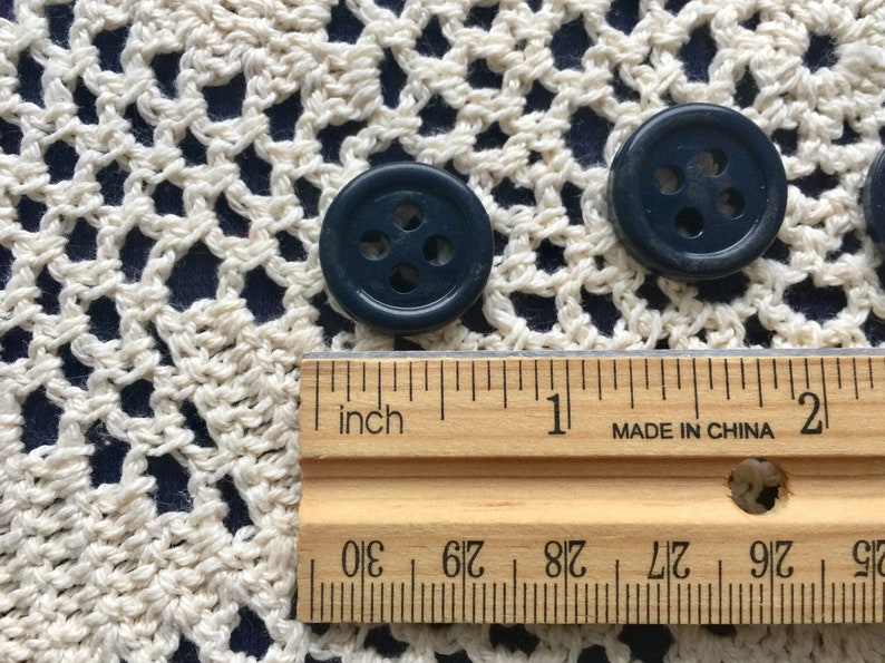 4 matching navy small buttons Lot of vintage green and navy blue round buttons Set of 8 buttons: 4 matching green craft buttons