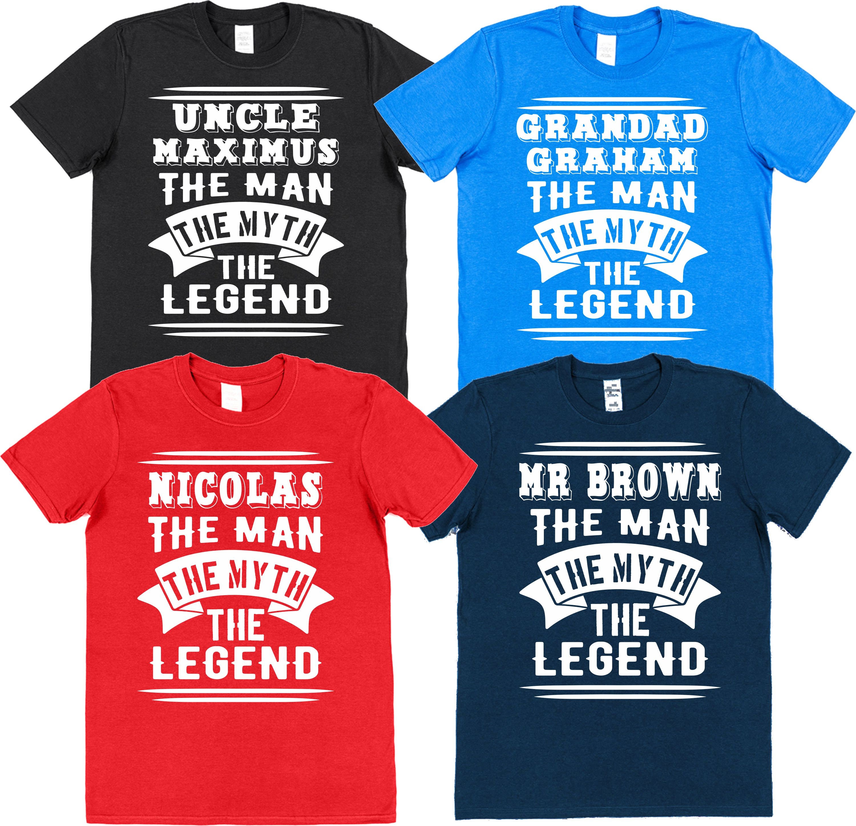 Zenuwinzinking huis Maak los Personalised the Man Myth Legend T-shirt Any Name Family - Etsy Hong Kong