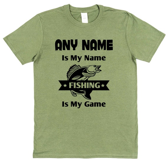 Fishing T-shirt Personalised ANY NAME Game Fishing Gift for
