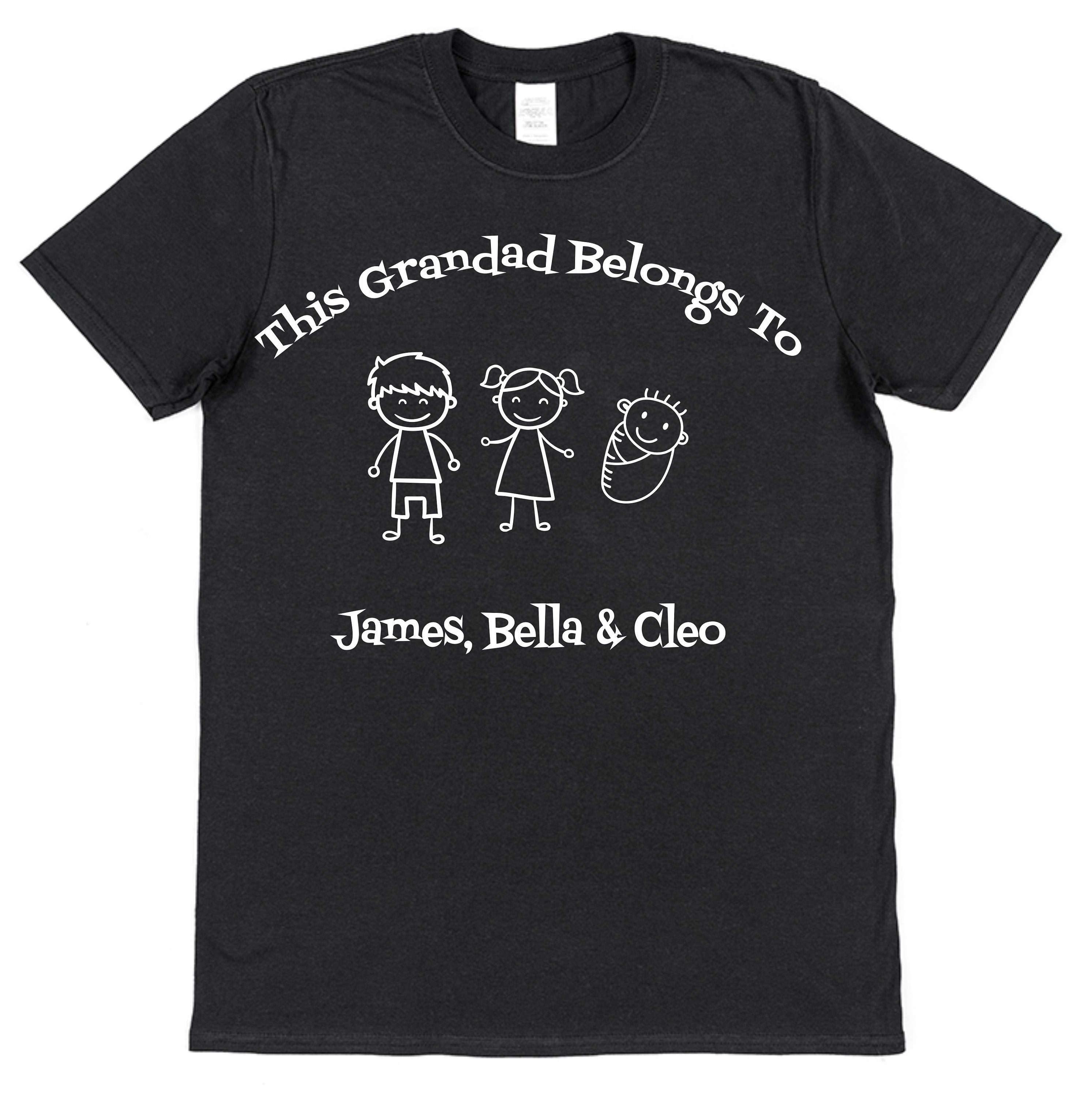 Personalised This Grandad Belongs To T-Shirt Gift Idea For Father’s Day Present From Grandkids Funny Gift