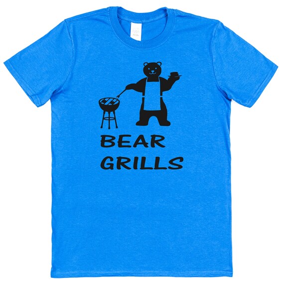 Bear Grills Men s Cotton T shirt Father s Day Present Cute Daddy Gift From Baby Children Summer BBQ Barbecue Grylls Parody Etsy