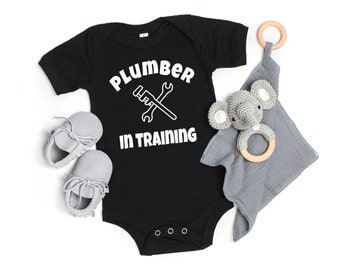 Plumber In Training Funny Supersoft Cotton Bodysuit Sleepsuit Babygrow Boy Blue Christening Gift Shower New Son Daddy Cute Sweet