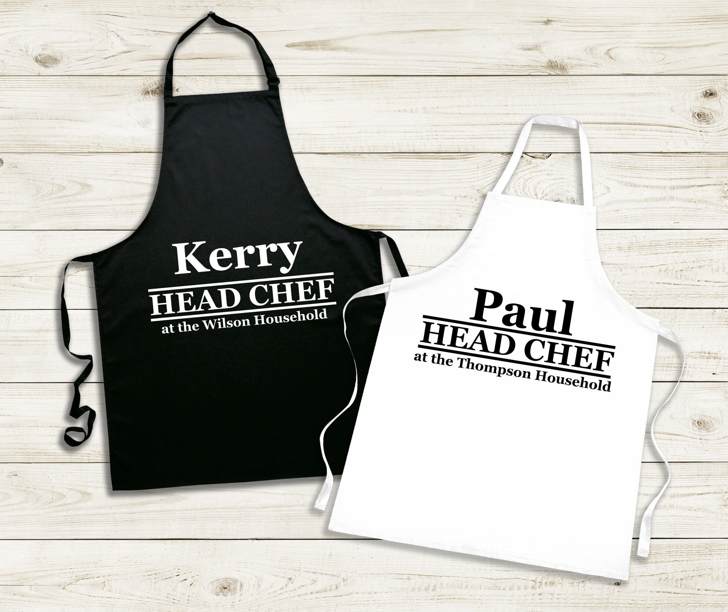 PERSONALISED NAME APRON COOK NOVELTY HEAD CHEF ANY NAME HEADCHEF CUSTOM PRINTED