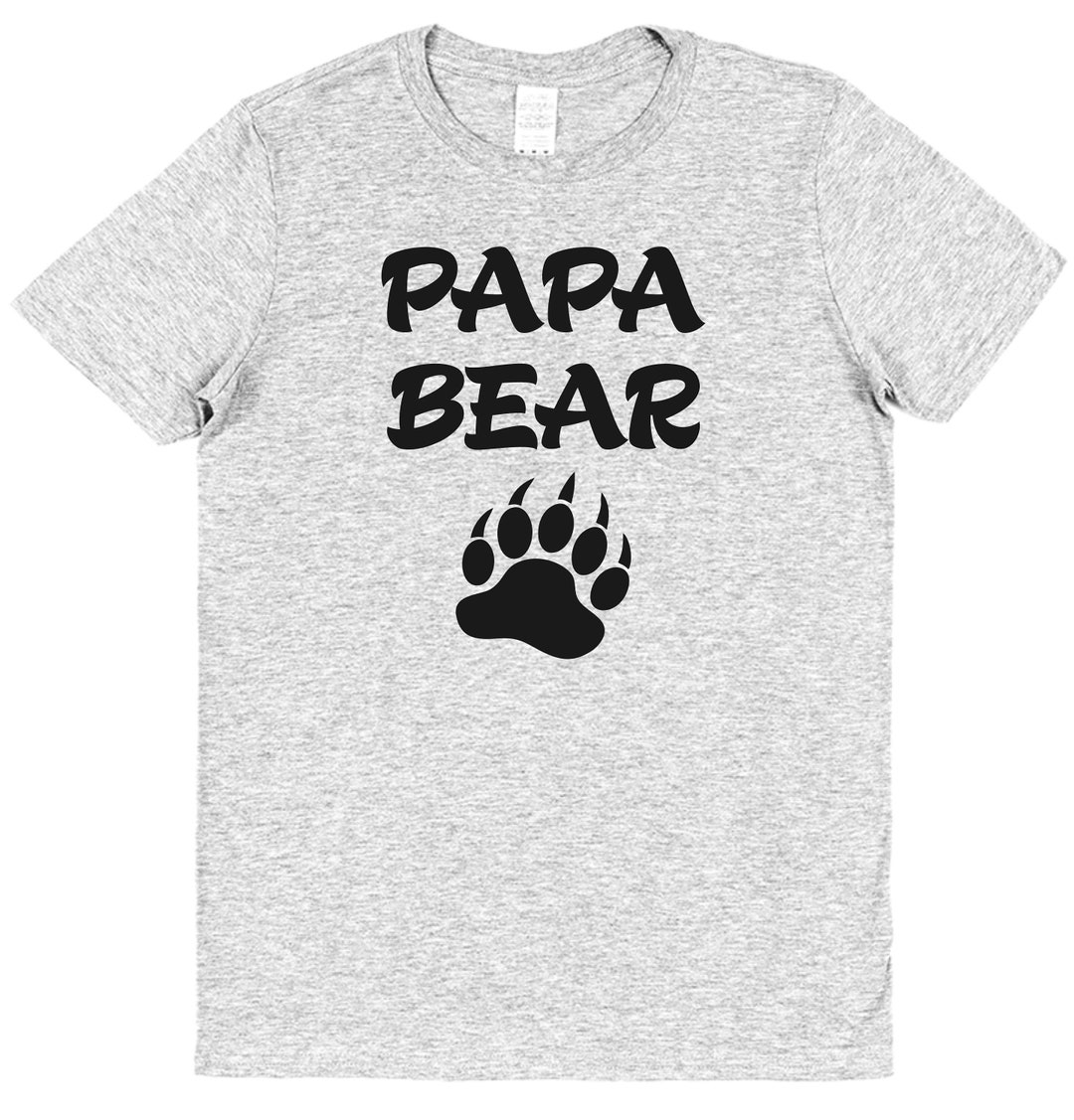 Papa Bear Paw Daddy Bear Men's Funny Cotton T-shirt - Etsy