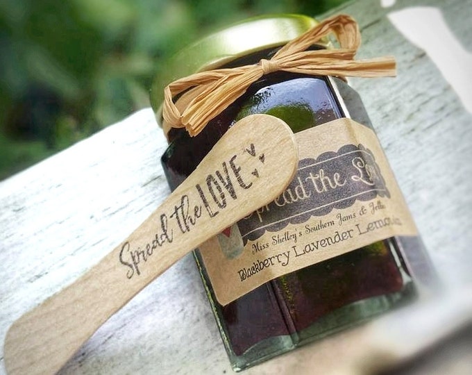 Mini Wooden Jam Spreaders: Hand Stamped Birchwood Tasting Spoons (3 1/2" inches)