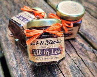 Personalized Jam Wedding Favors: Georgia Peach, Rustic Thank You Gift