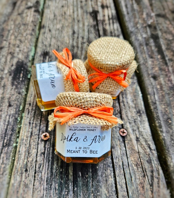 Favores de boda de tarro de miel personalizados, 300 1.5oz Mini favores de  tarro de miel, Favor de boda rústica, Favor de boda comestible, Favor de  invitado, Boda -  México