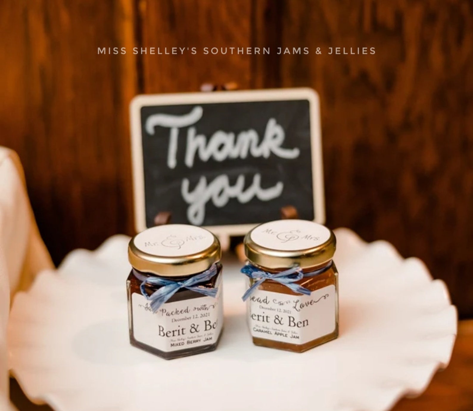 Rustic Mini Jam Wedding Favors 55 1.5 Oz Hexagon Etsy