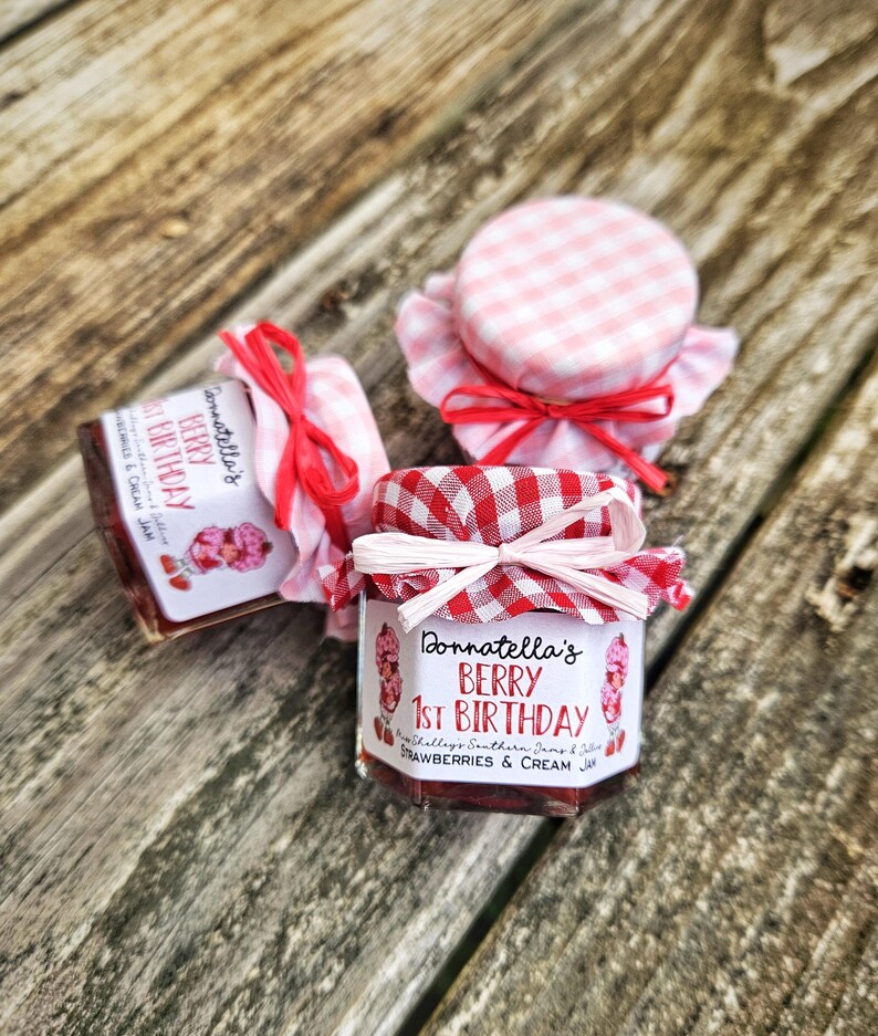 Personalized Jam Favors: Berry First Birthday (1.5oz or 2oz Jars) image 15