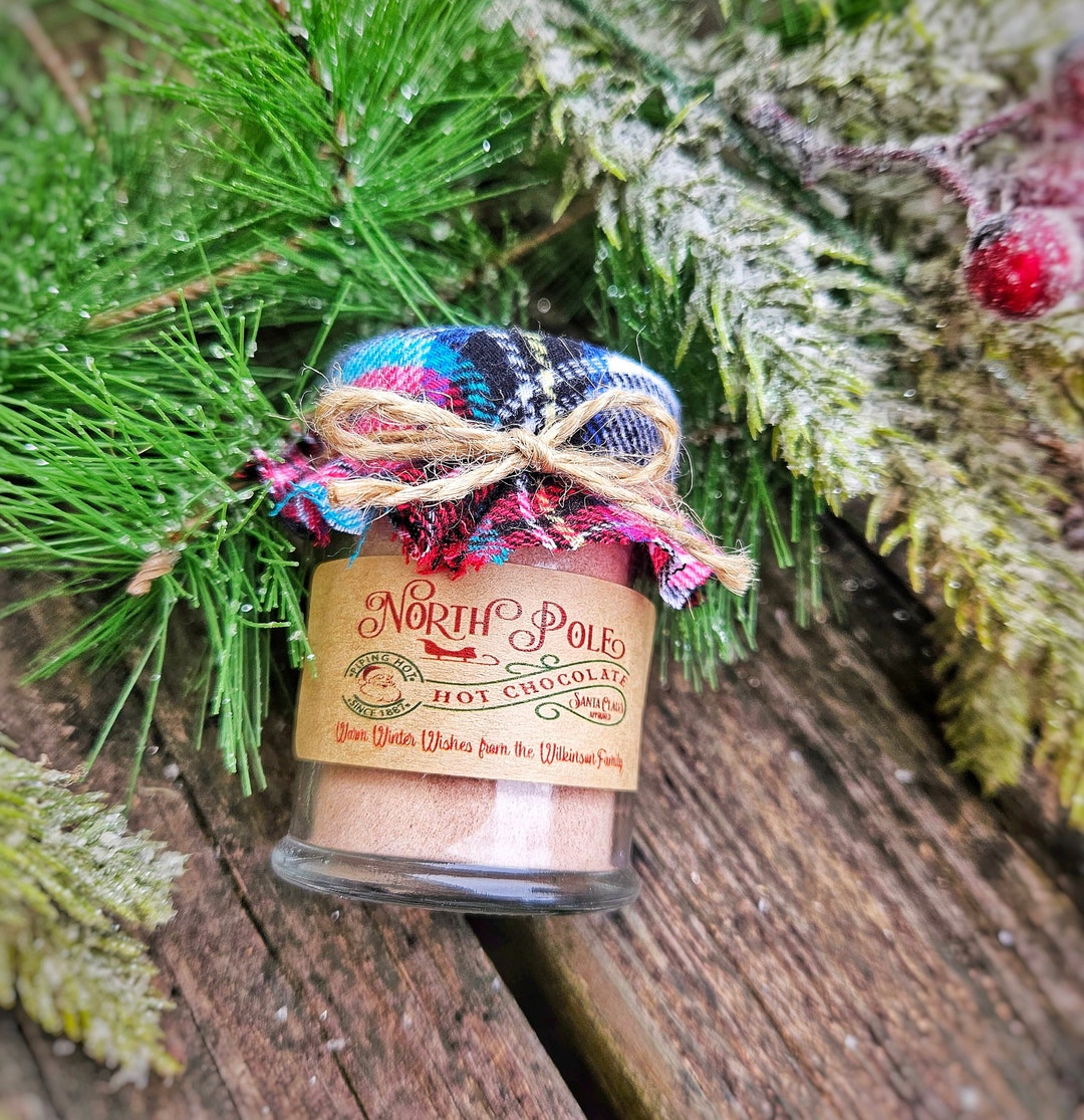 Mini Christmas Party Favor, 20 2oz Personalized Hot Chocolate Jar