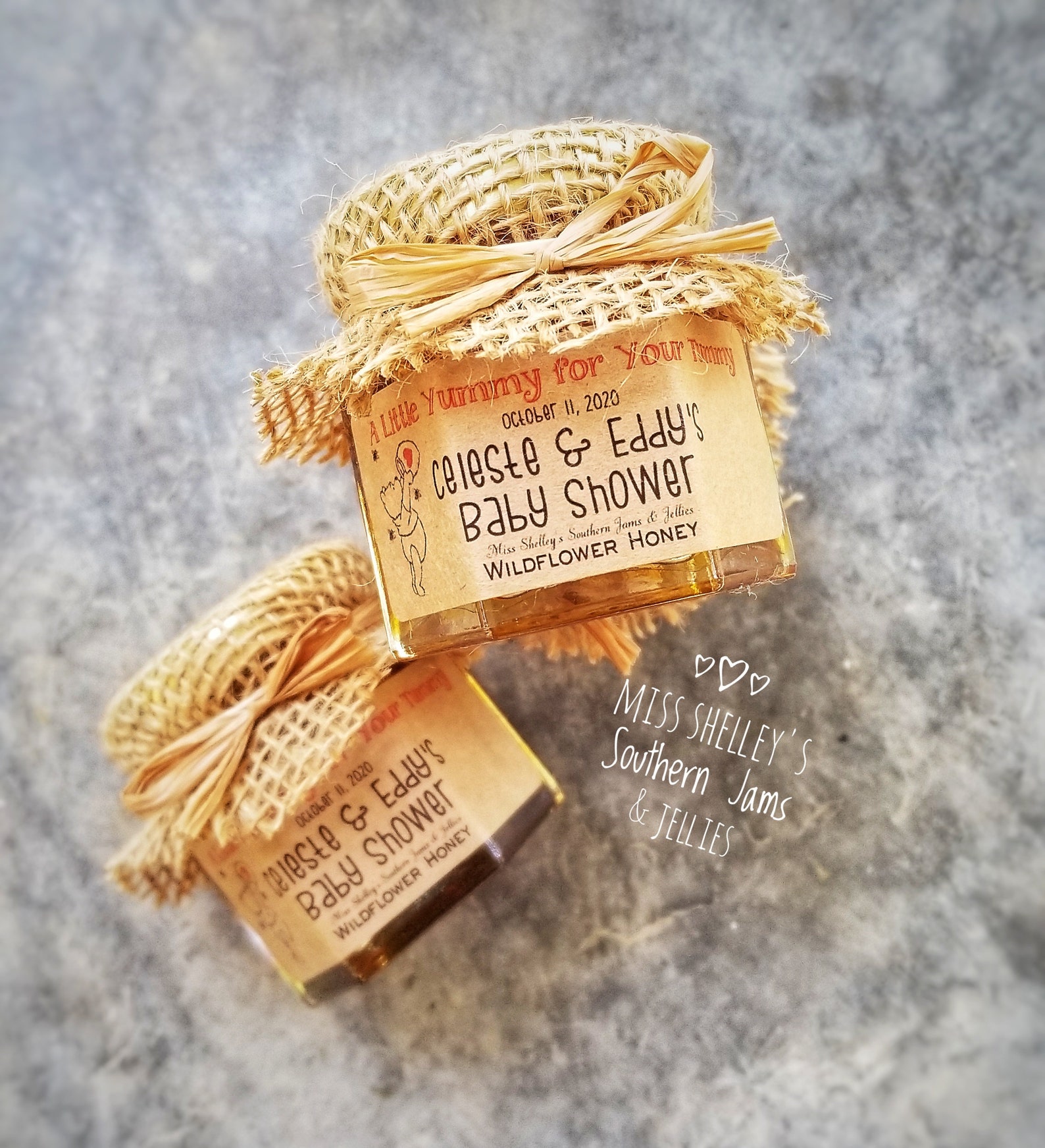 Honey Jar Baby Shower Favors 40 1.5oz Honey Favor Honey Etsy