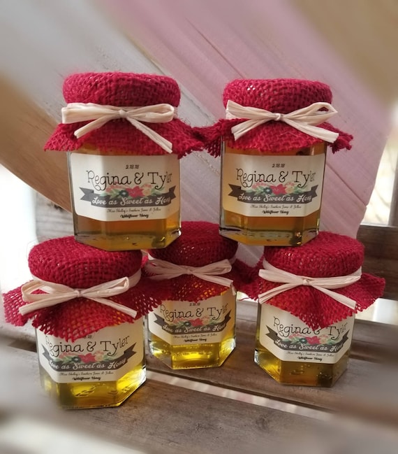 Mini Honey Filled Jars 65 2oz Personalized Honey Favors Etsy