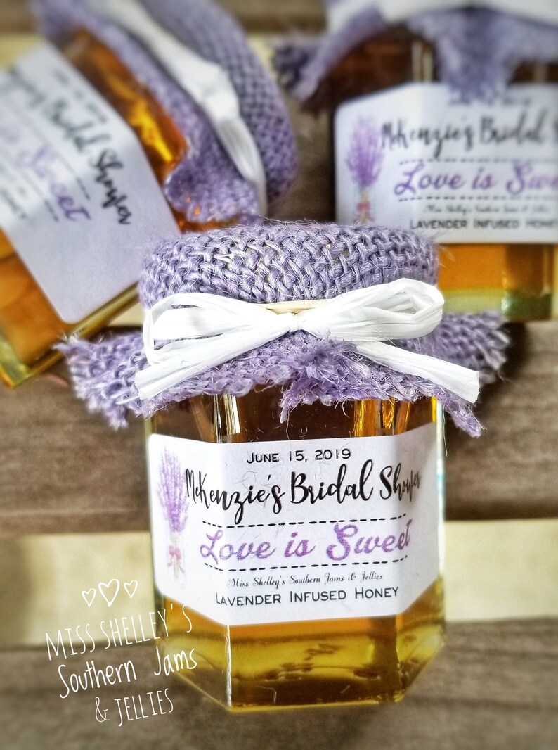 2030 Bridal Shower Honey Jar Favors Mini Rustic Burlap Honey Etsy