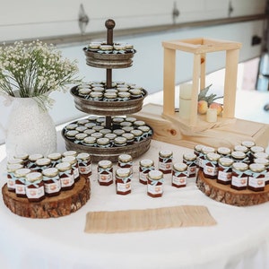 100 2oz Rustic Jam Wedding Favors with Personalized Labels Edible Fall Wedding Favors Mini Jam Jar Favors Micro Wedding Guest Favor Ideas image 10