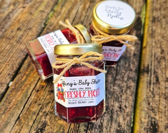 Personalized Berry Jam Favors: Rustic Baby Shower, Bridal Shower