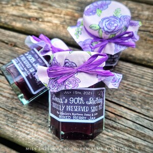 Personalized Birthday Jam Favors, 25-45 2oz Vintage Jam Jar Favors, 50th Birthday Favor, Over the Hill Birthday Party, Milestone Birthday image 8