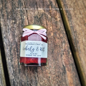 100 2oz Rustic Jam Wedding Favors with Personalized Labels Edible Fall Wedding Favors Mini Jam Jar Favors Micro Wedding Guest Favor Ideas image 8