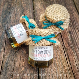 80 1.5oz or 2oz Honey Wedding Favors, Personalized Wedding Favor, Wedding Shower Favors, Rustic Honey Favors, Baby Shower Favors, Mini Jar image 9