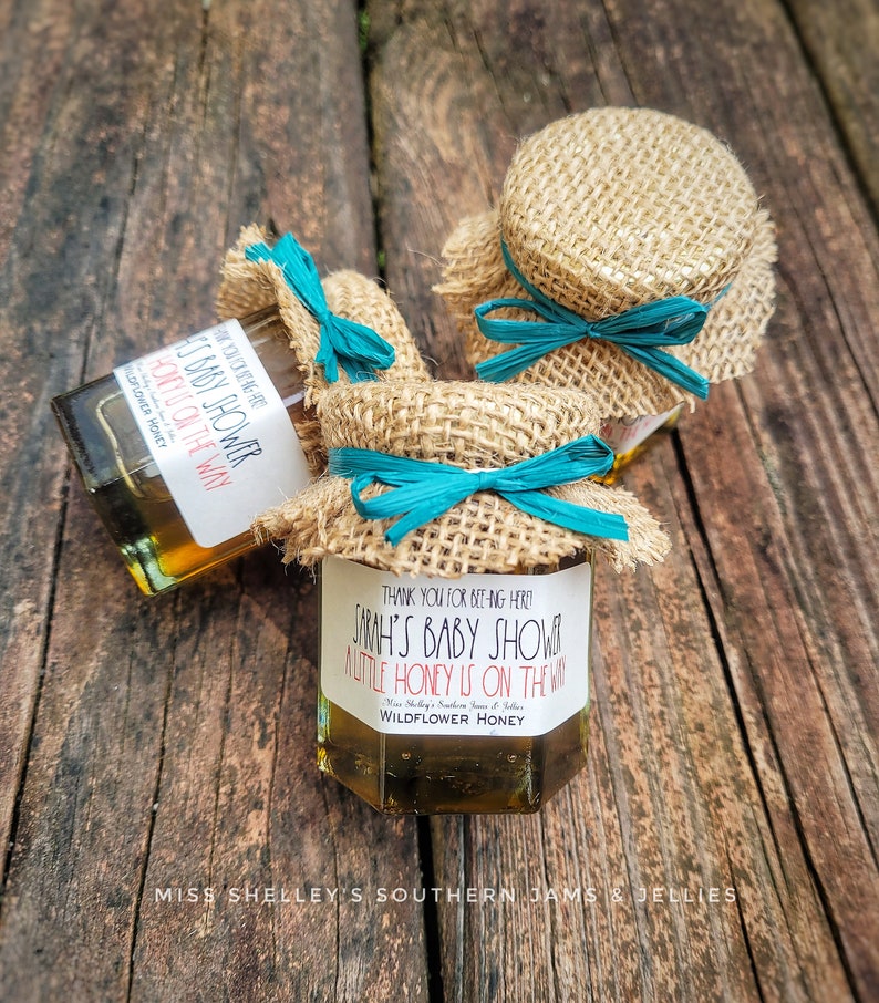 80 1.5oz or 2oz Honey Wedding Favors, Personalized Wedding Favor, Wedding Shower Favors, Rustic Honey Favors, Baby Shower Favors, Mini Jar image 9