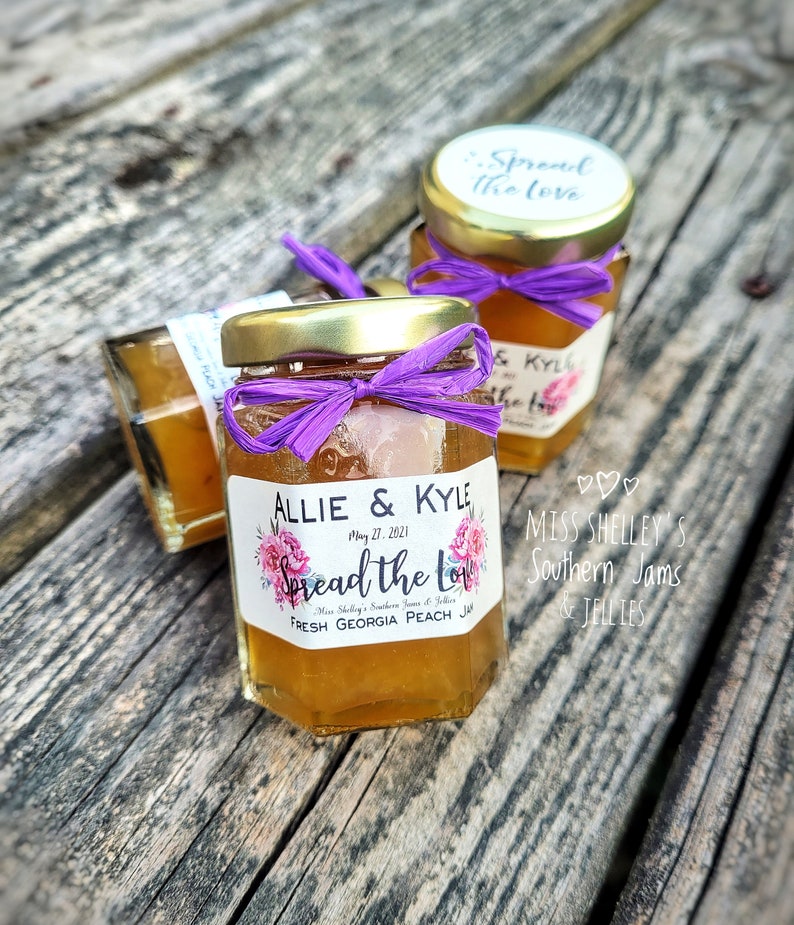 Personalized Wedding Jam Favors, 60-70 1.5oz or 20z Jam Favors, Rustic Wedding Favors, Fall Edible Wedding Favors, Rustic Bridal Shower image 7