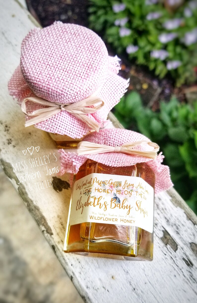 2030 Bridal Shower Honey Jar Favors Mini Rustic Burlap Honey Etsy
