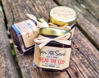 200 (1.5oz) Spread the Love Jam Wedding Favors, Personalized Edible Wedding Favors