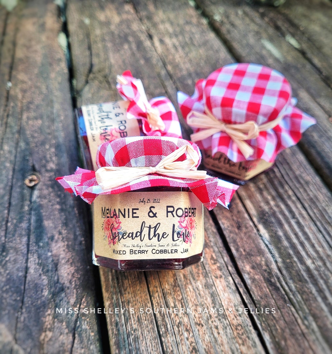 Mini Jam Favors, 3045 1.5oz or 2oz Personalized Jam Wedding Favors