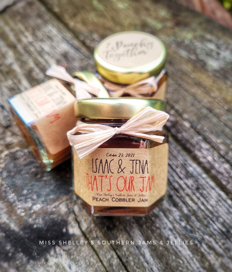 145 1.5oz Rustic Jam Wedding Favors, Edible Fall Wedding Favors, Personalized Wedding Favor, Rustic Bridal Shower Favors, Spread the Love image 6