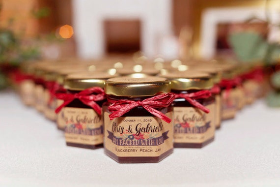 80 Rustic Mini Jam Jar Wedding Favors, Vow Renewal Wedding Favors, (1.5oz) Jam Jar Personalized Rustic Bridal Shower Favors Il_570xn
