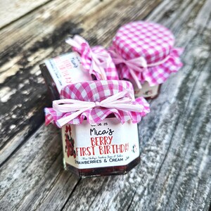 Personalized Jam Favors: Berry First Birthday (1.5oz or 2oz Jars) image 17