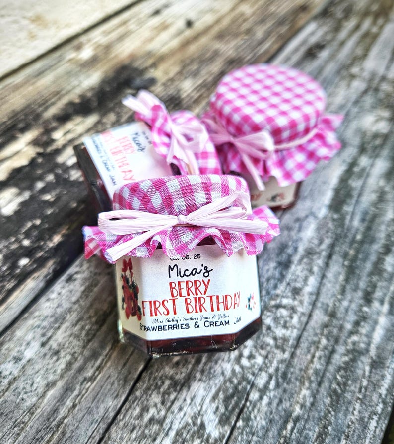 Personalized Jam Favors: Berry First Birthday (1.5oz or 2oz Jars) image 17