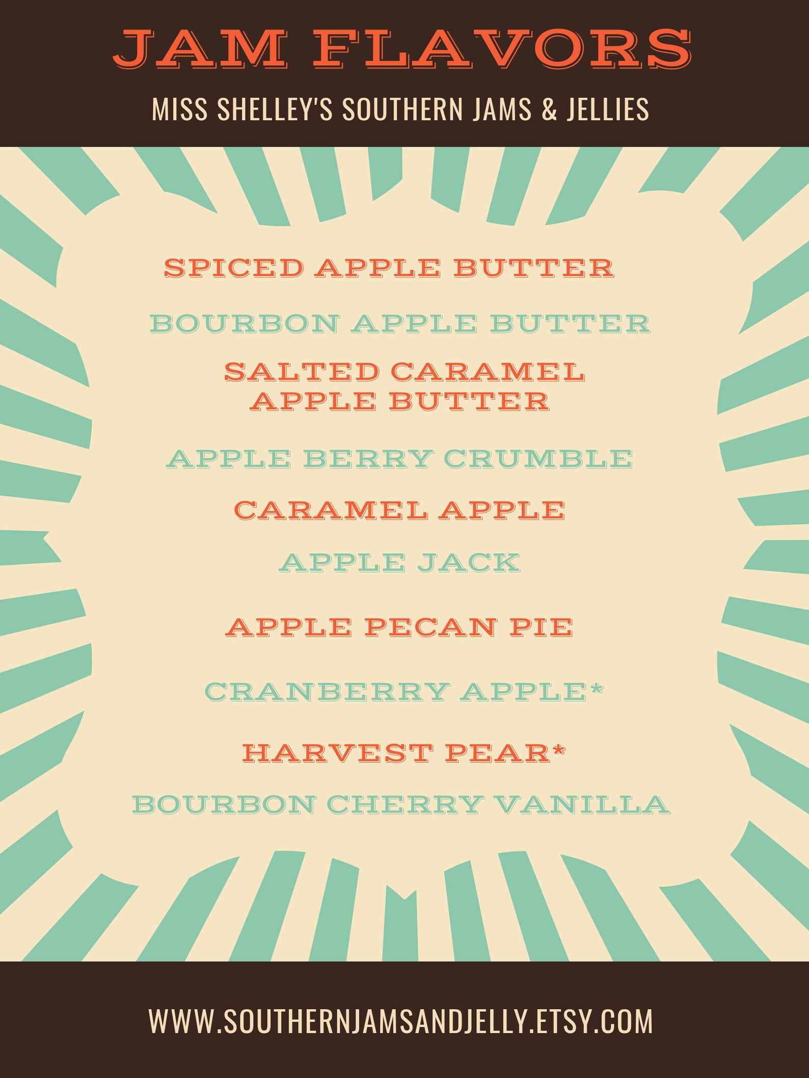 Jam Flavor List NO ITEM for Purchase ONLY Jam Flavor List Etsy