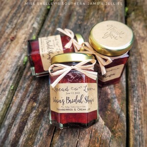 Personalized Wedding Jam Favors, 60-70 1.5oz or 20z Jam Favors, Rustic Wedding Favors, Fall Edible Wedding Favors, Rustic Bridal Shower image 3