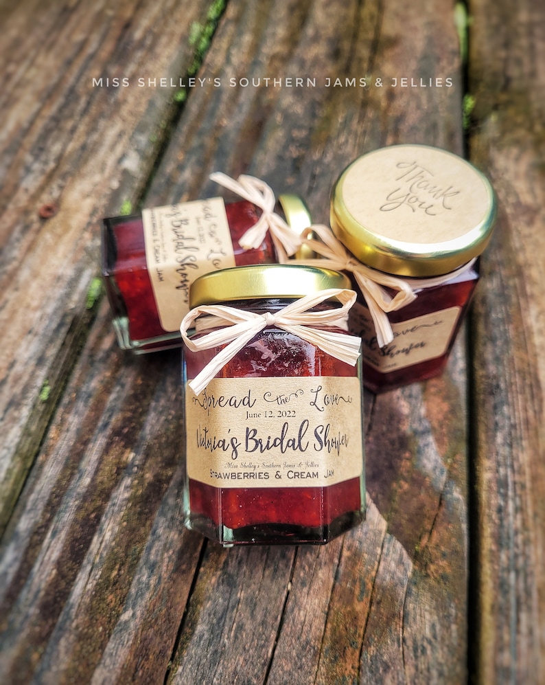 Personalized Wedding Jam Favors, 60-70 1.5oz or 20z Jam Favors, Rustic Wedding Favors, Fall Edible Wedding Favors, Rustic Bridal Shower image 3