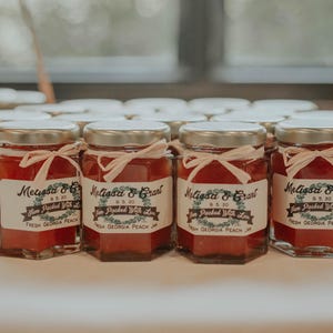 Personalized Mini Georgia Peach Jam Jars: Rustic Bridal Shower Favors ...