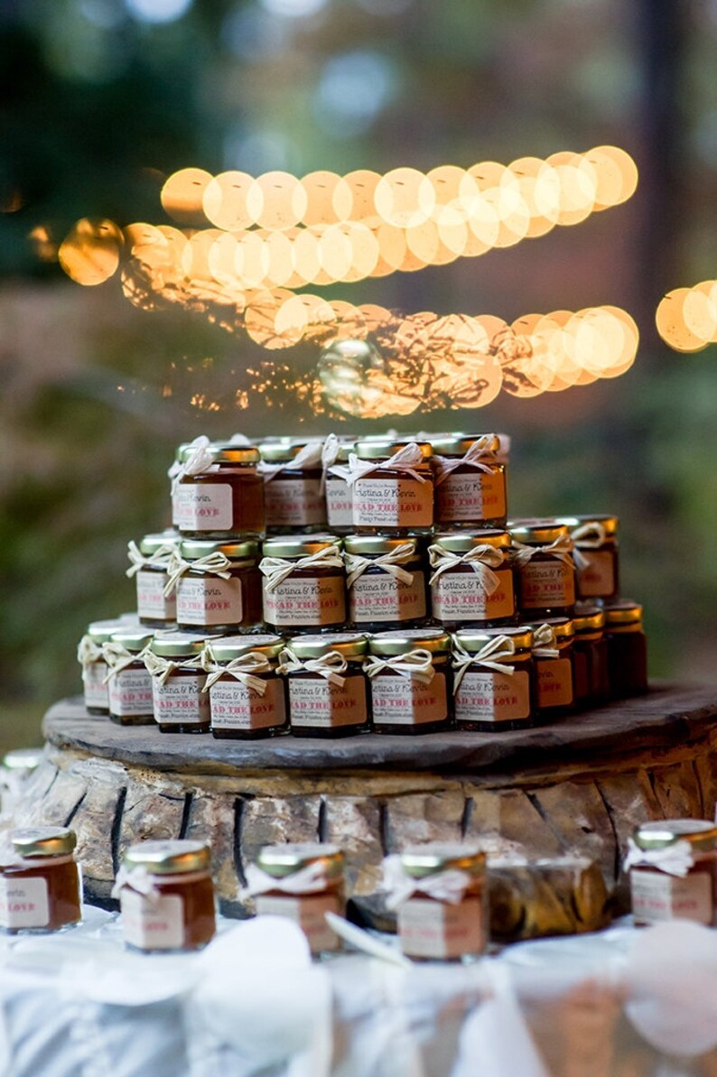 150 2oz Rustic Jam Wedding Favors, Wedding Guest Favors, Spring Wedding Favors, Rustic Bridal Shower Favors, Edible Wedding Favor, Jam Jar image 5