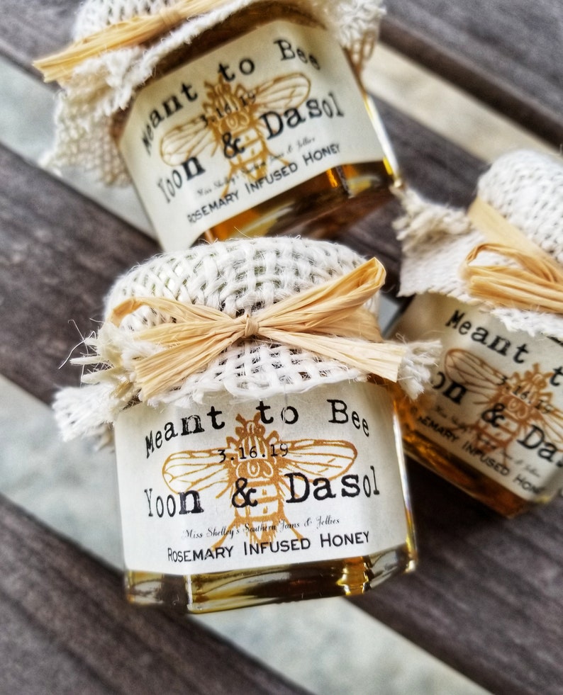 100 1.5oz Mini Honey Jars Rustic Burlap Favors Blue Wedding Etsy