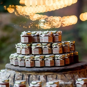 Personalized Mini Jam Wedding Favors: Rustic Fall Edible Favor (100, 2oz)