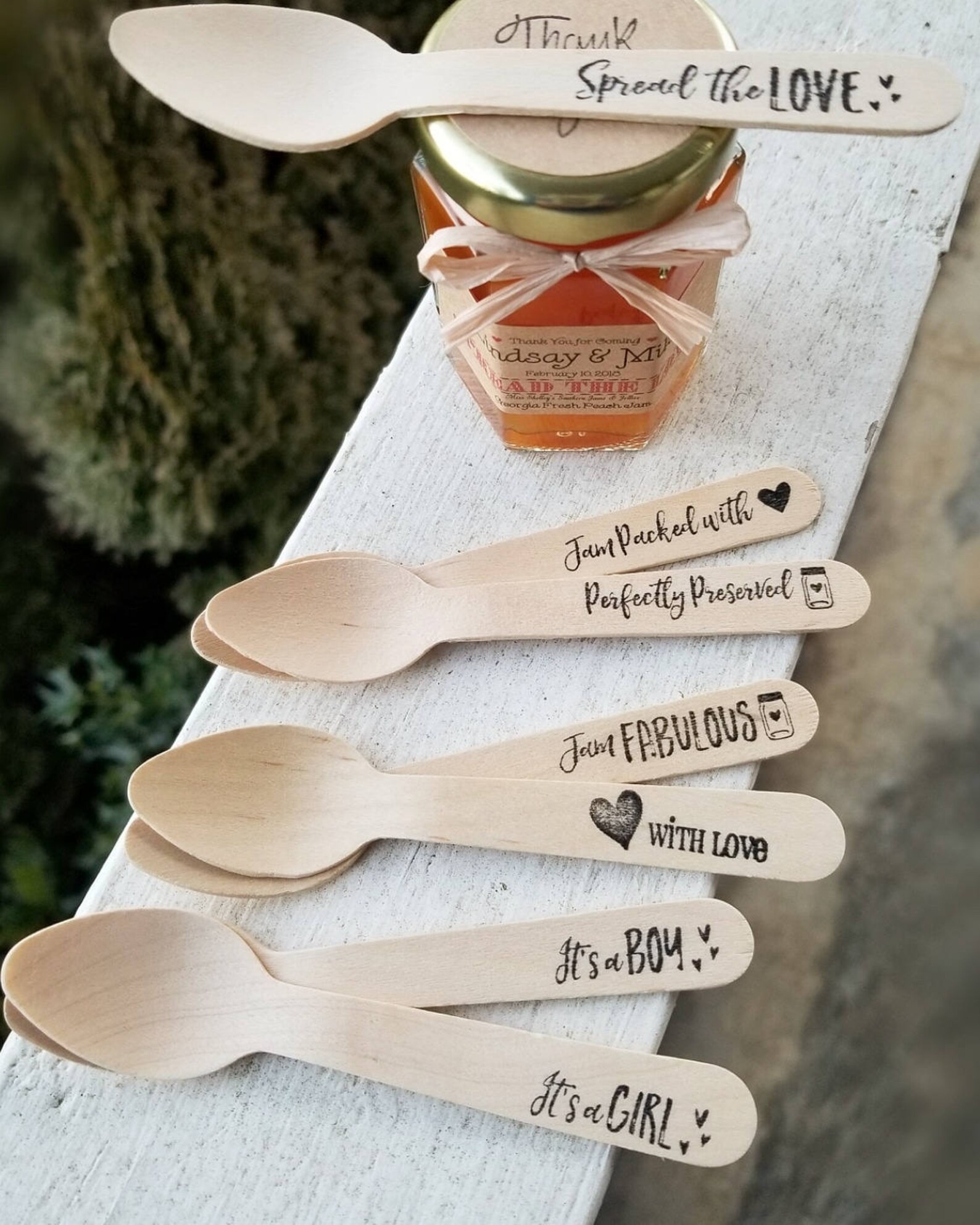 Mini Wooden Spoons Party Favor Spread the Love Wedding Etsy