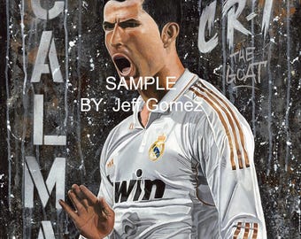 Cristiano Ronaldo, Soccer, art, Real Madrid, artwork, sports art
